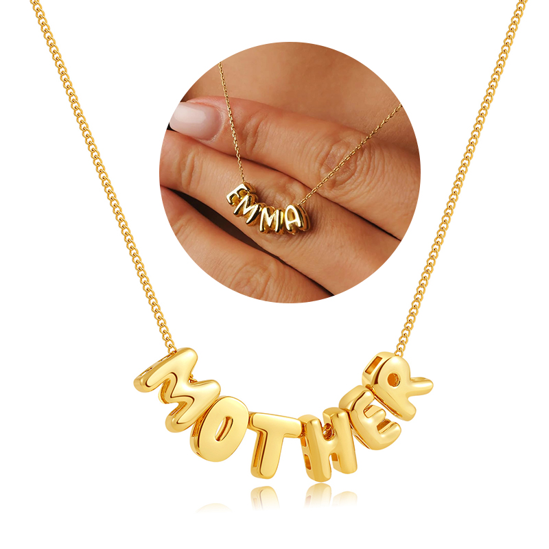 3D Printing Jewelry - Kabarcık Harfli Kolyeler Özel 3D Kabarcık