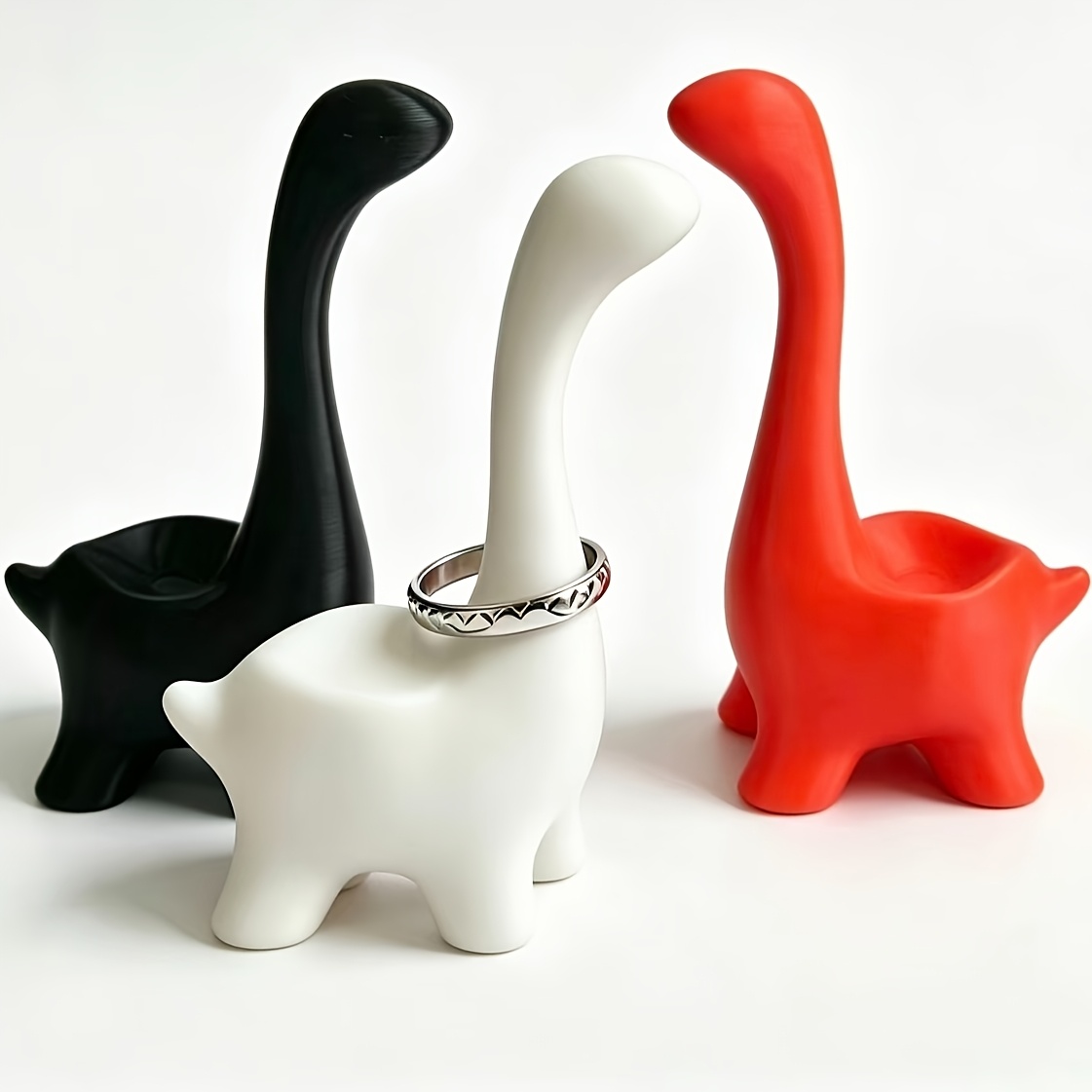 3D Printing Jewelry - 2 adet basit uzun boyunlu dinozor