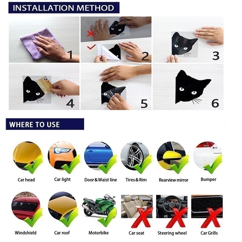 Araba Sticker Hayvan Kedi Paw  - 3D Printing Vinyl incelemesi ve fiyatı